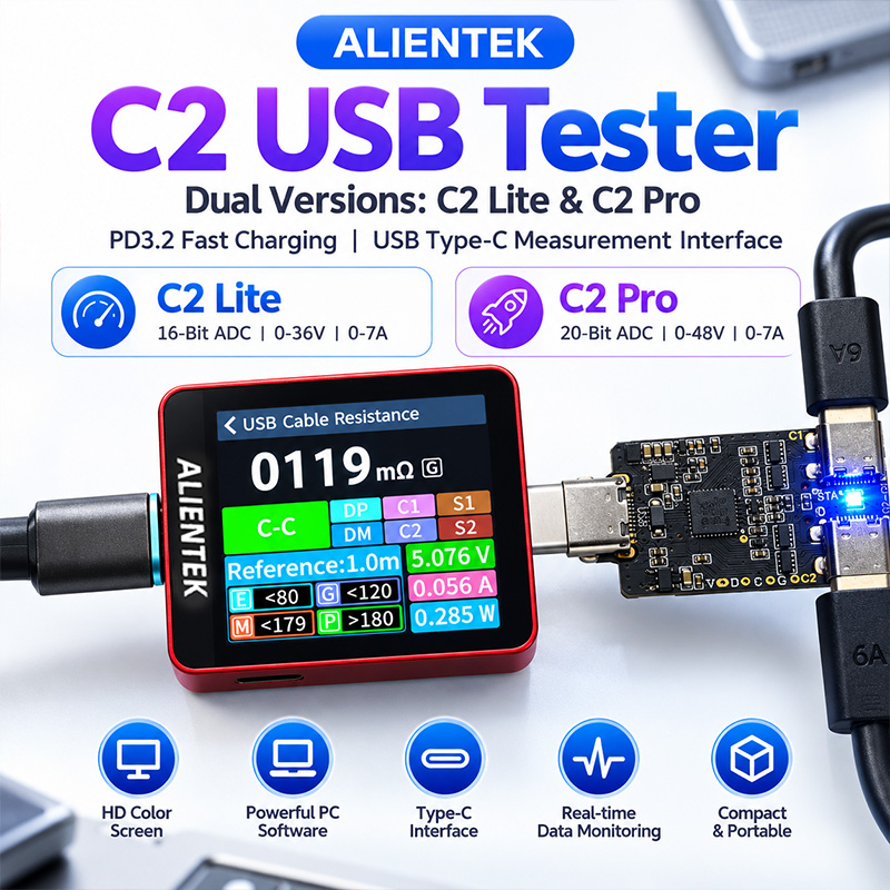 ALIENTEK C2 – тестер с цветным – обзор и цена Logic Analyzer Usb